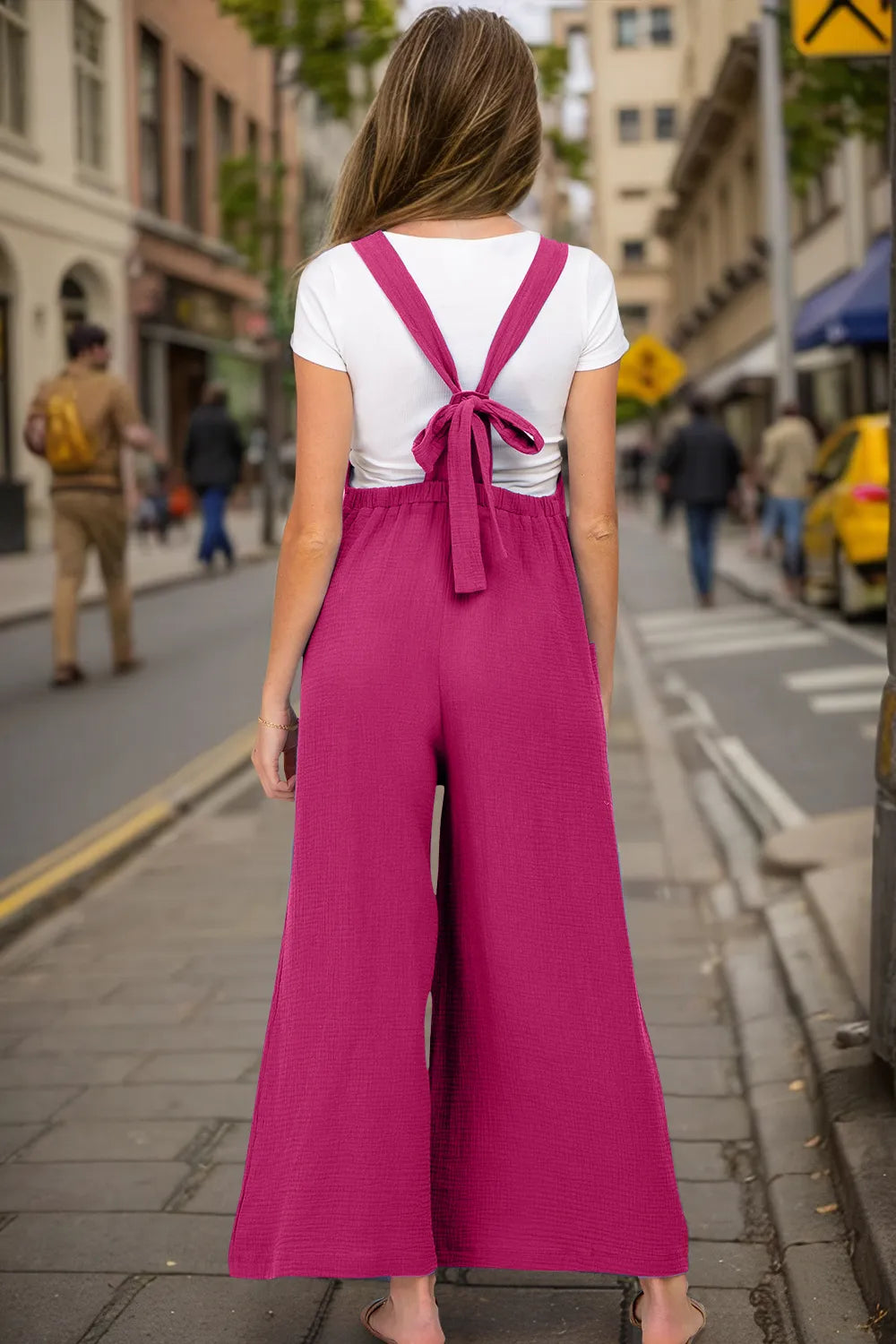 Double Take Full Size Wide Leg Overalls with Pockets - Roe Creation