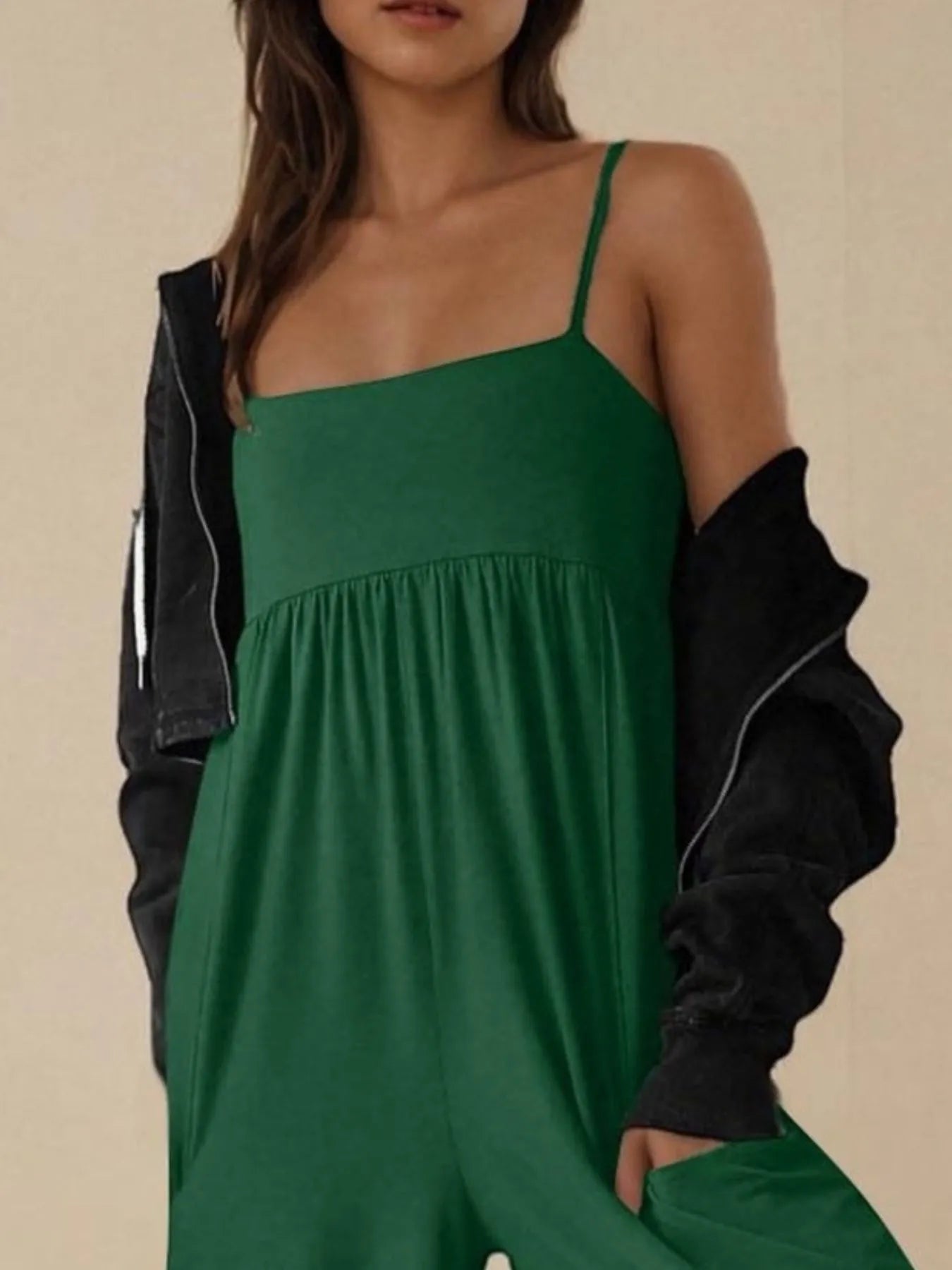 Spaghetti Strap Wide Leg Jumpsuit - Roe Creation