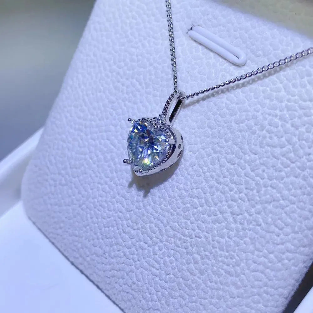 2 Carat Moissanite 925 Sterling Silver Necklace - Roe Creation