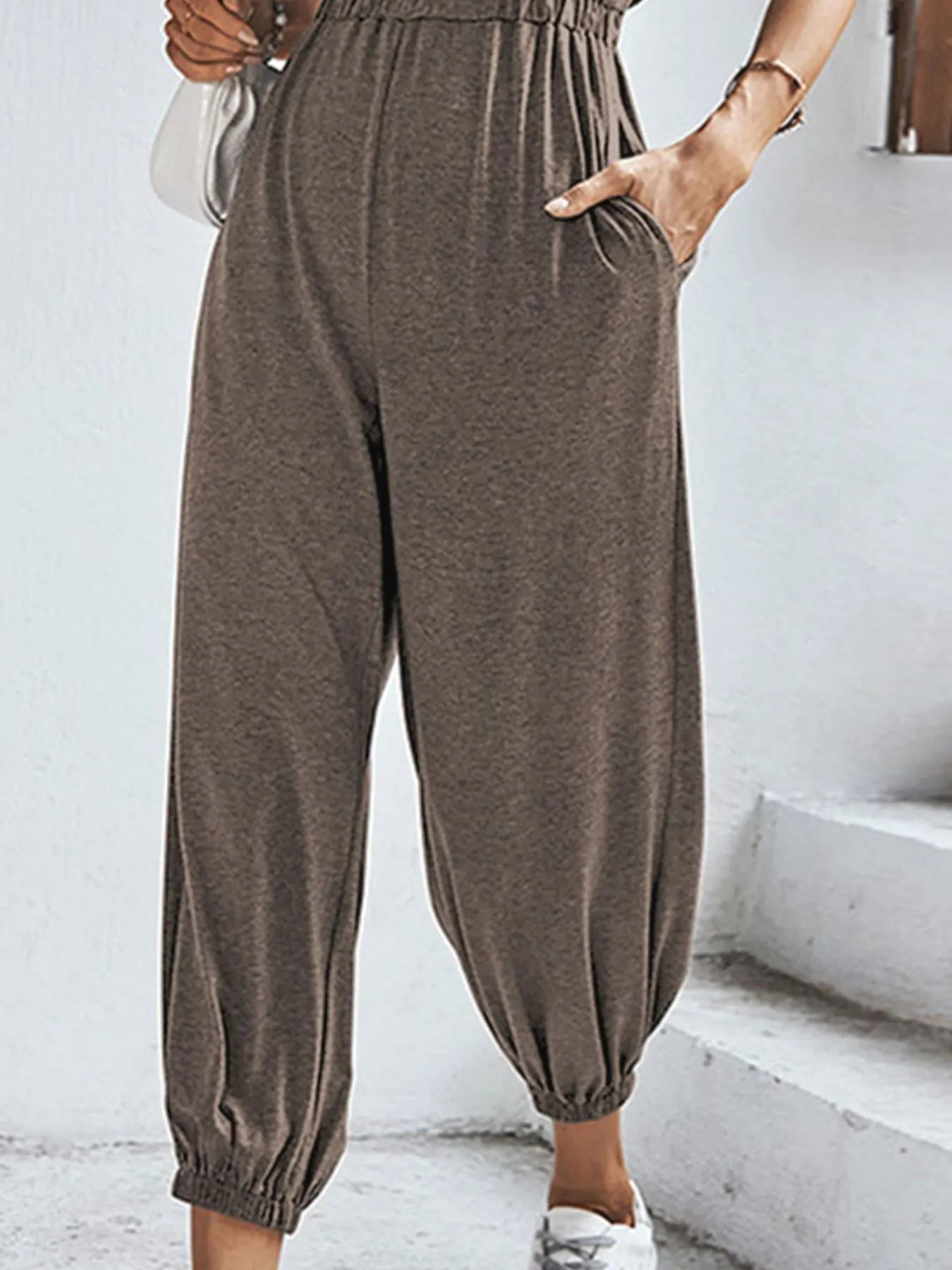 Flutter Sleeve Elastic Waist Jumpsuit - Roe Creation