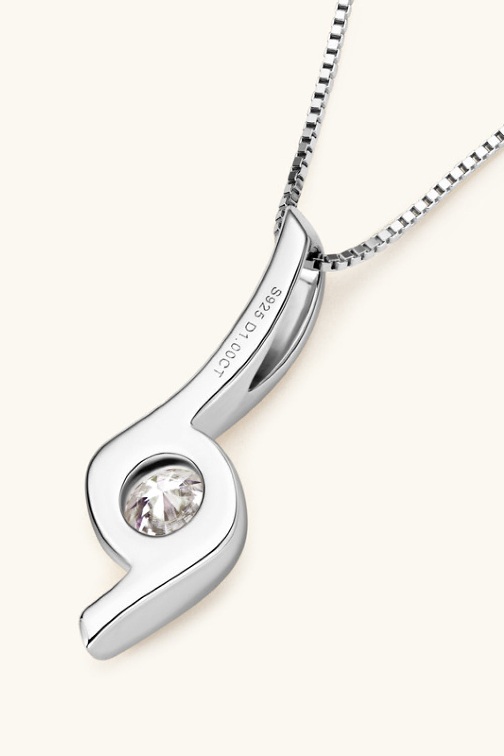 1 Carat Moissanite 925 Sterling Silver Necklace - Roe Creation
