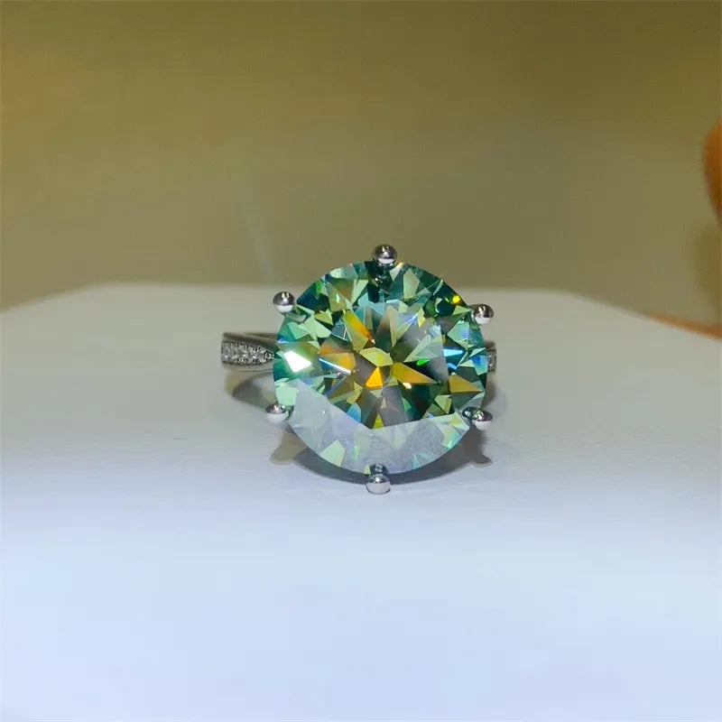 10 Carat Moissanite 925 Sterling Silver Ring - Roe Creation