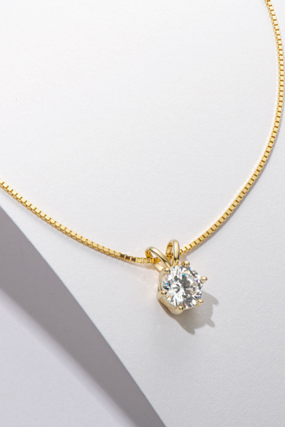 925 Sterling Silver 1 Carat Moissanite Pendant Necklace - Roe Creation