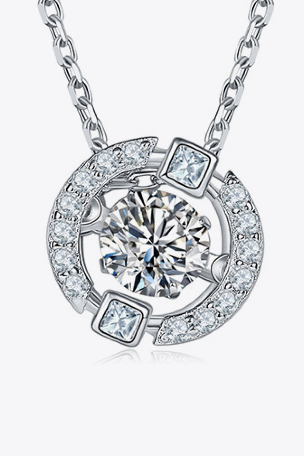 Moissanite Pendant Chain-Link Necklace - Roe Creation