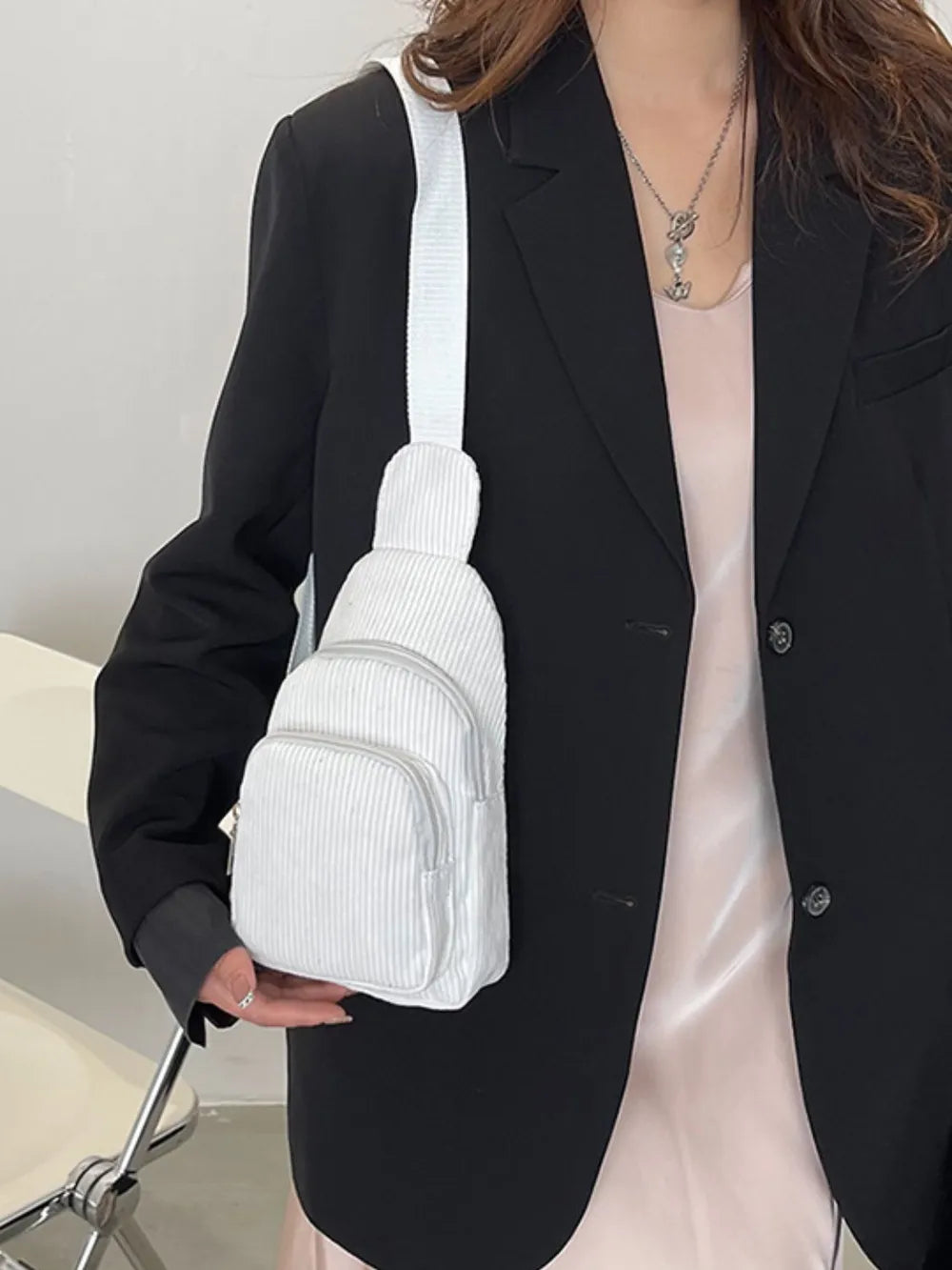 Corduroy Solid Colour Crossbody Bag - Roe Creation