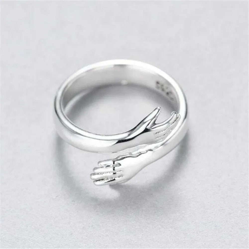 Hug Shape 925 Sterling Silver Bypass Ring - Roe Creation