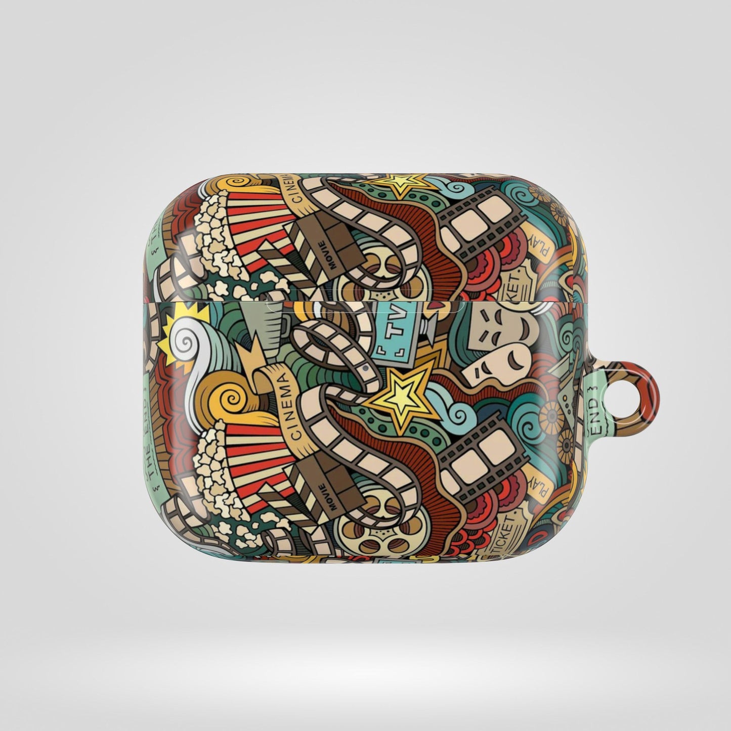 Cinematic AirPod Cases – Popcorn & Film Design