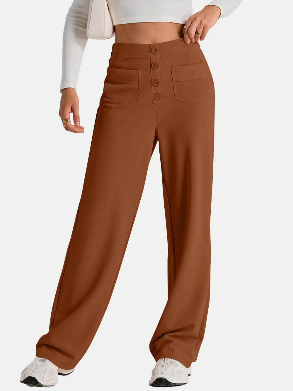 High Waist Wide Leg Pants - Roe Creation