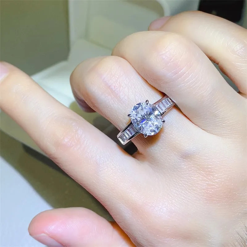 3 Carat Moissanite 925 Sterling Silver Ring - Roe Creation