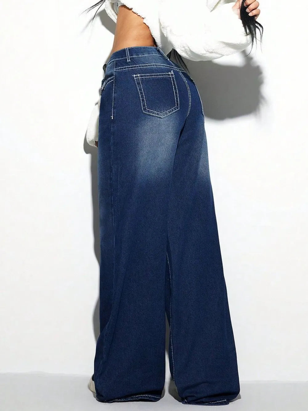 Cross Wide Leg Jeans - Roe Creation