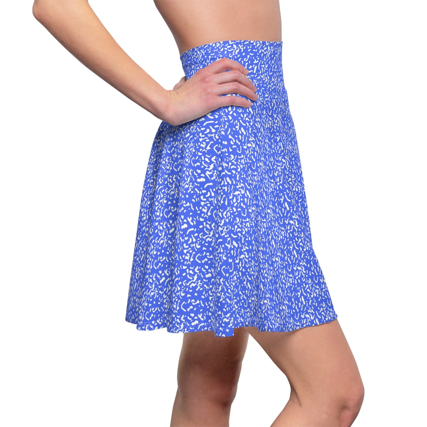 Vibrant Patterned Blue Women’s Skater Skirt! – Perfect for Spring Outings & Casual Wear - Roe Creation