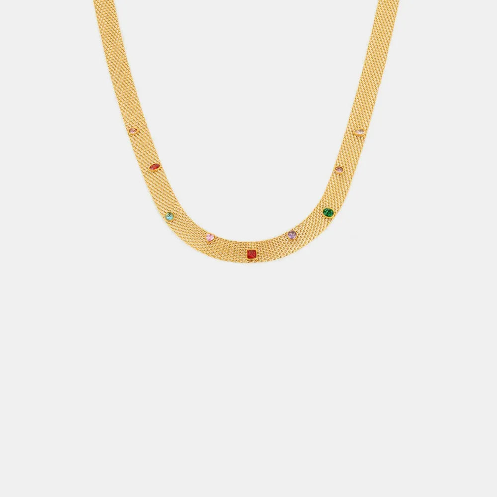Titanium Steel Zircon Necklace - Roe Creation
