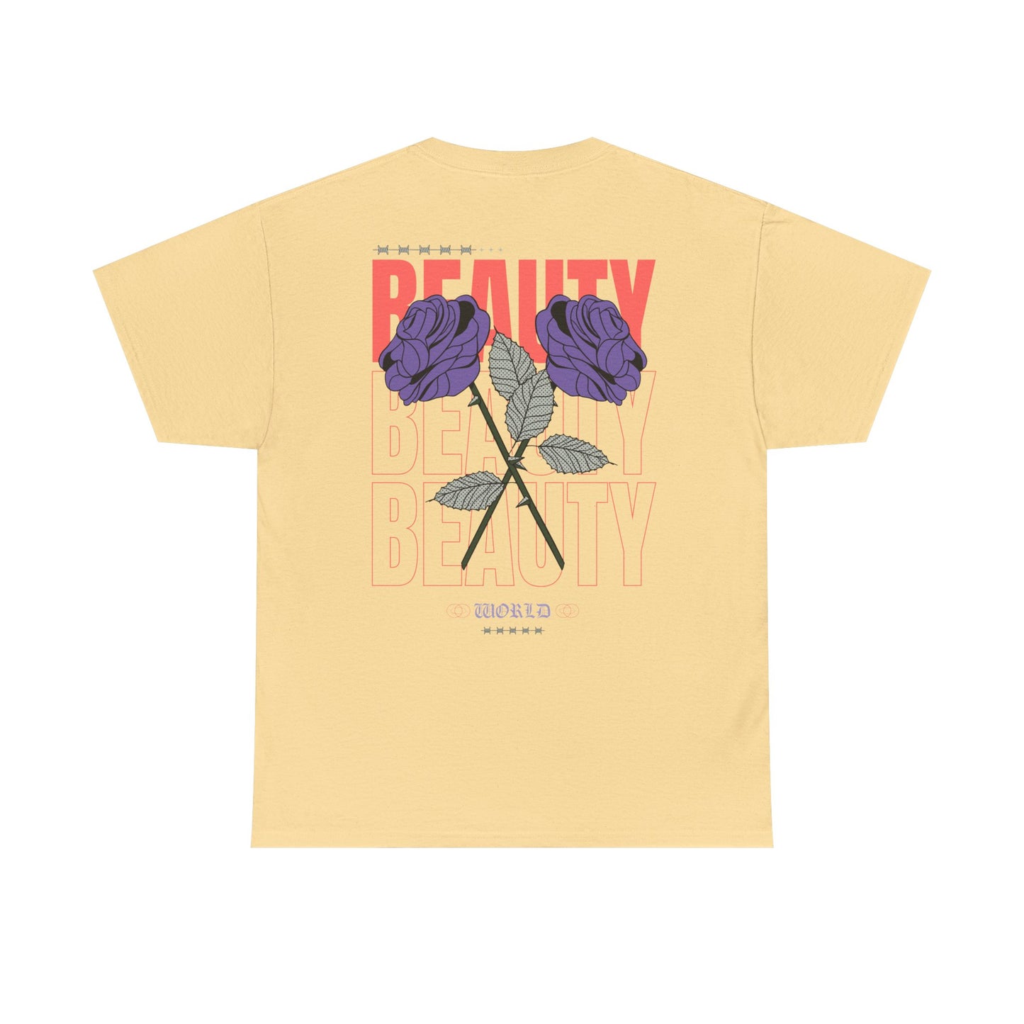 Beautiful Blooms Unisex Heavy Cotton Tee - Flower Graphics, Stylish Shirt, Gift for Her, Trendy Casual Wear, Art Lover Apparel - Roe Creation