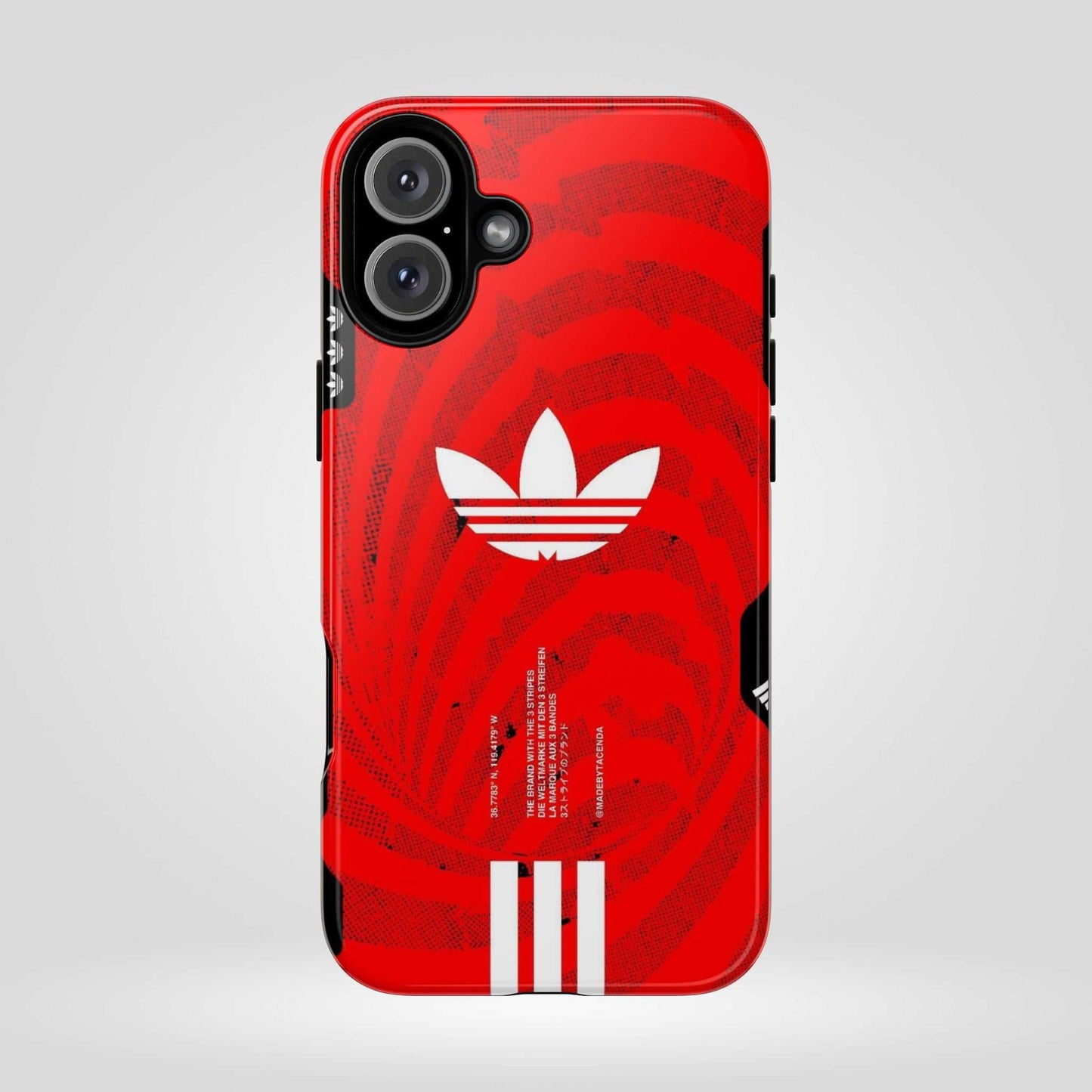Adidas Tough Phone Case - Red Floral Design, Durable Protection.
