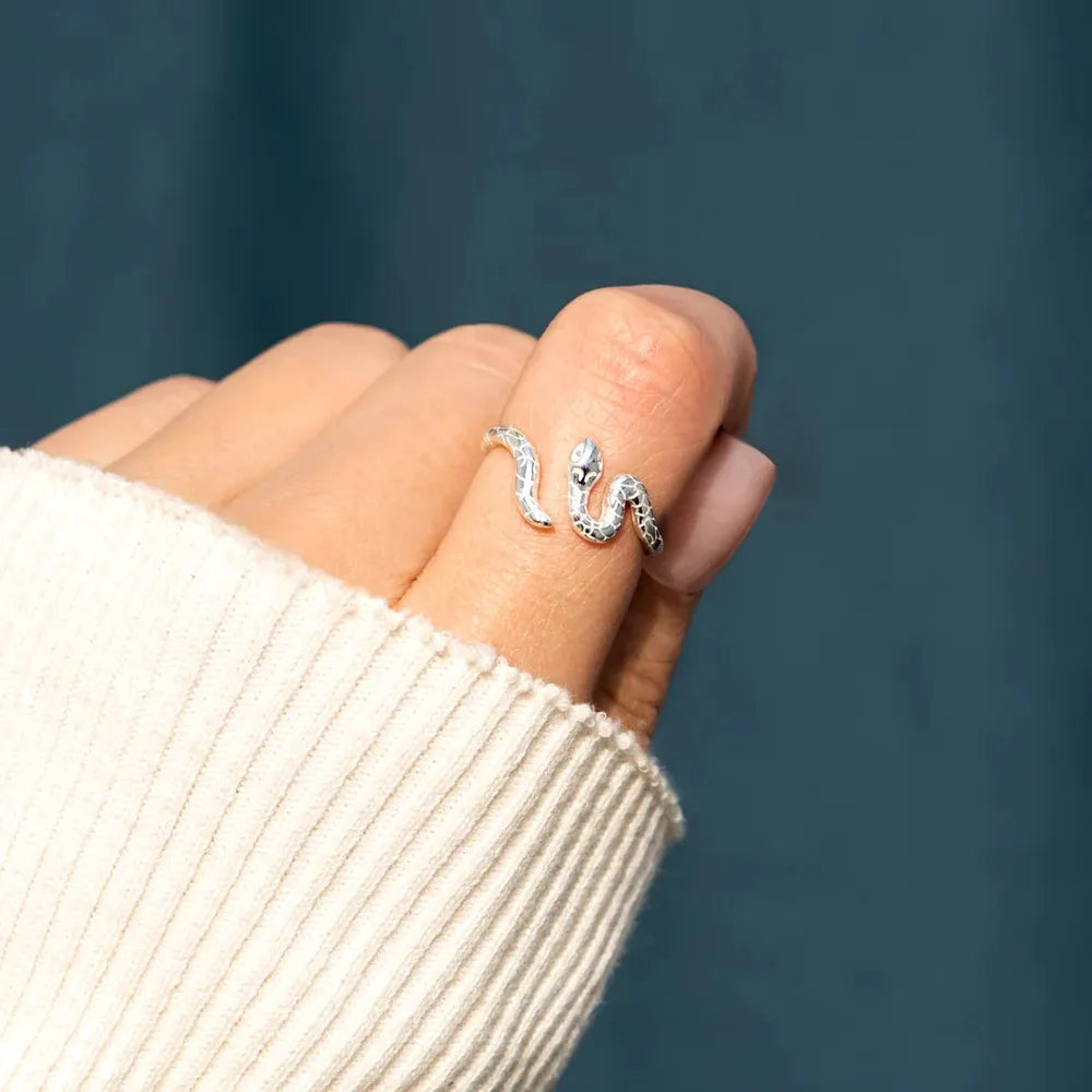 925 Sterling Silver Snake Ring - Roe Creation