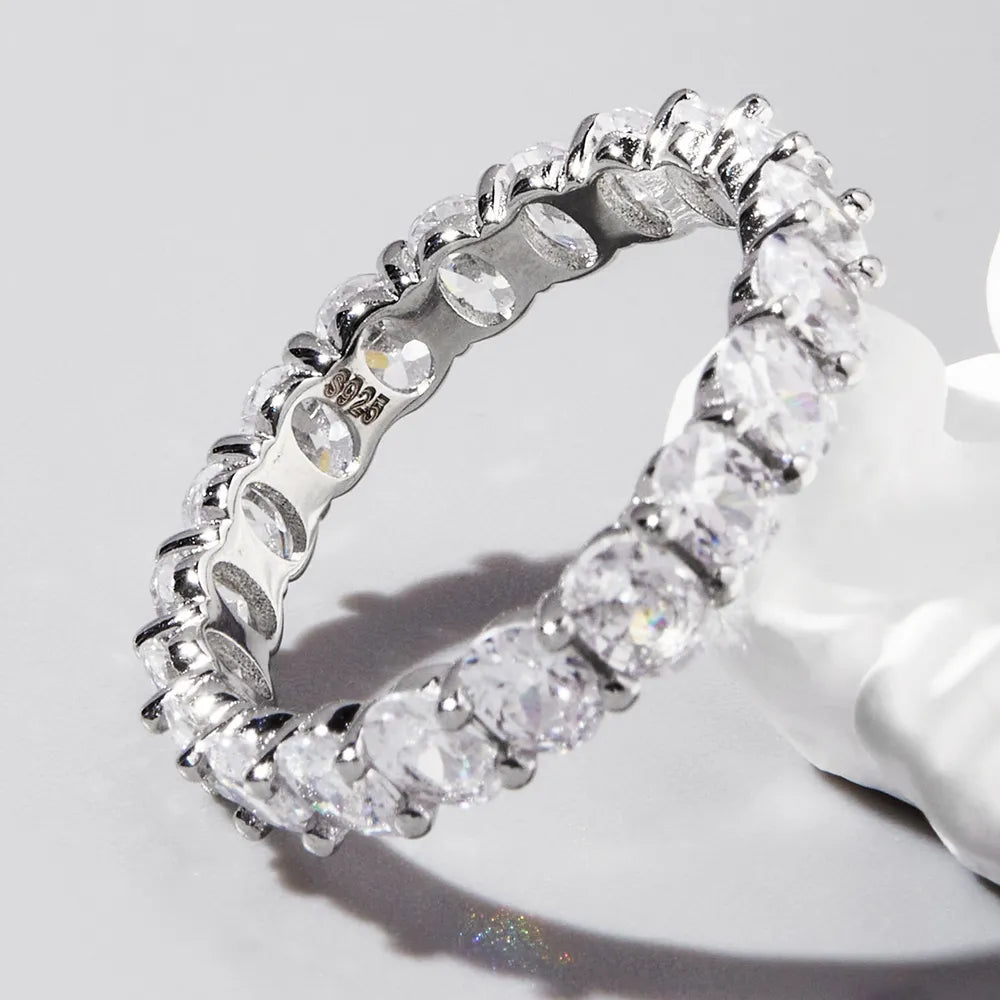 Inlaid Zircon 925 Sterling Silver Ring - Roe Creation