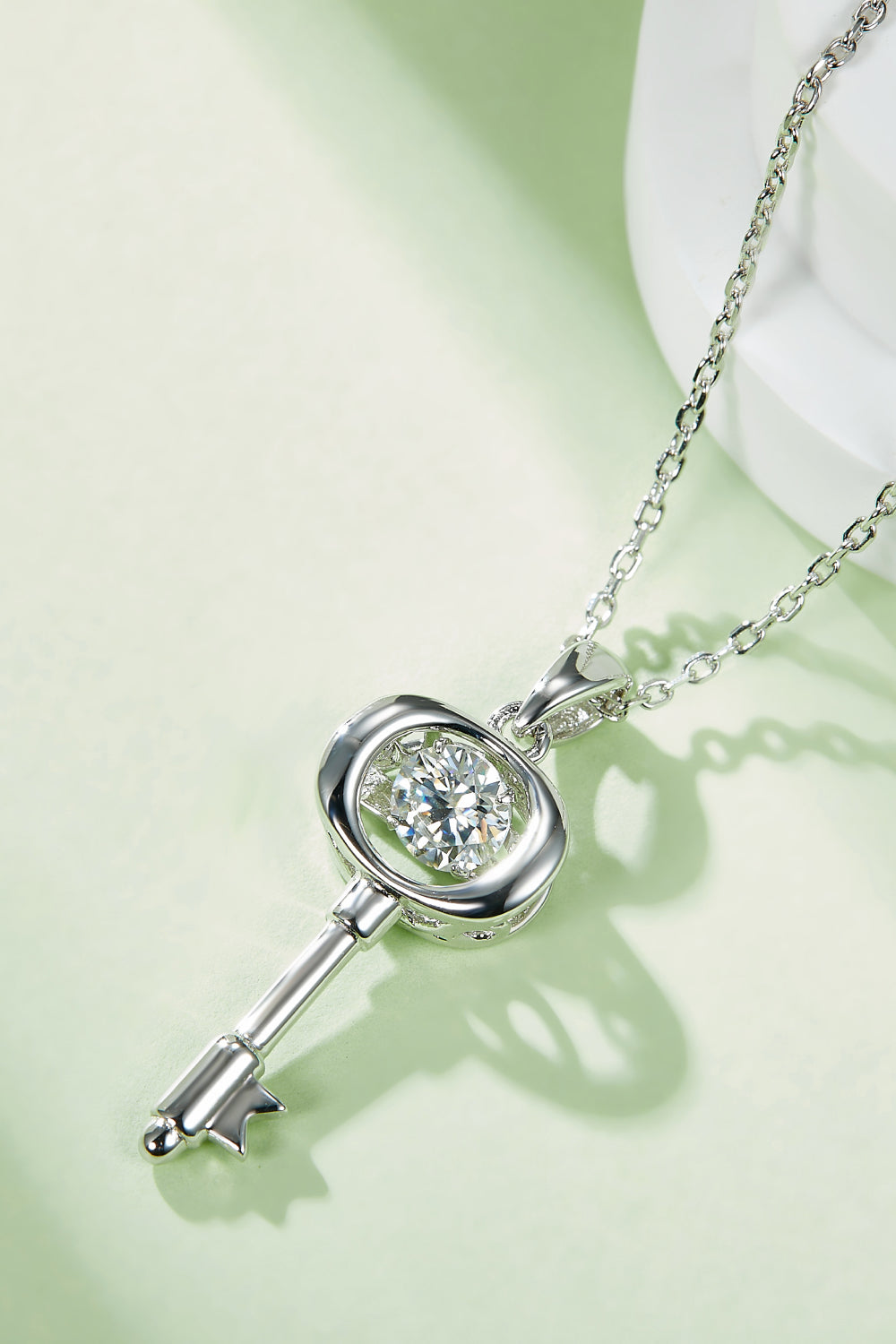 Adored Moissanite Key Pendant Necklace - Roe Creation