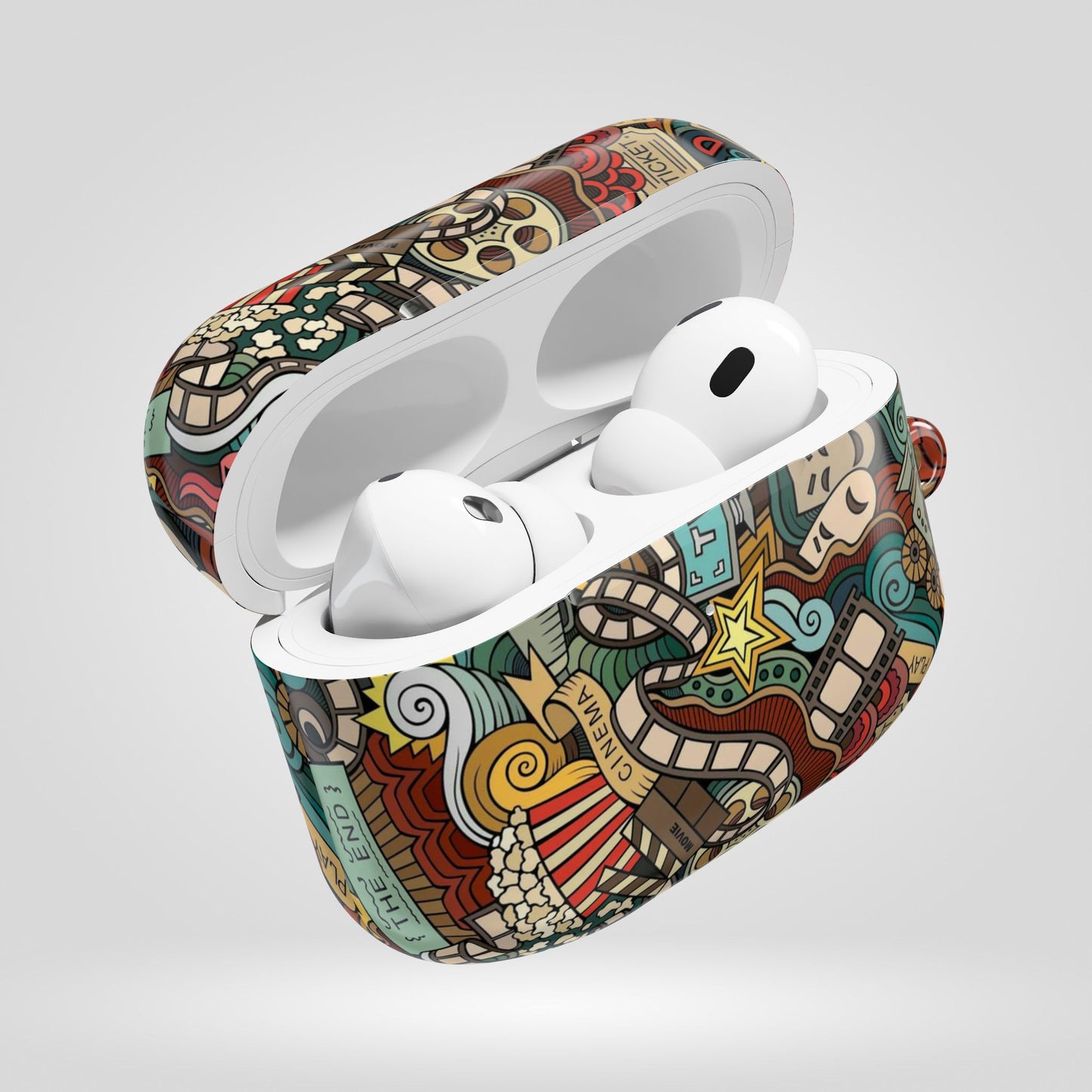 Cinematic AirPod Cases – Popcorn & Film Design