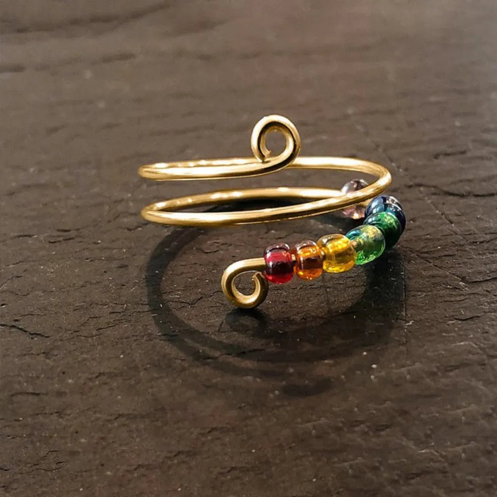925 Sterling Silver Bead Wrap Ring - Roe Creation