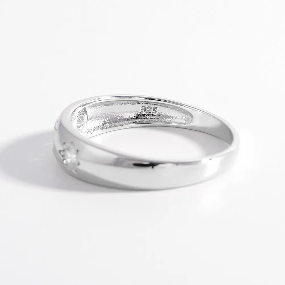 925 Sterling Silver Inlaid Zircon Ring - Roe Creation