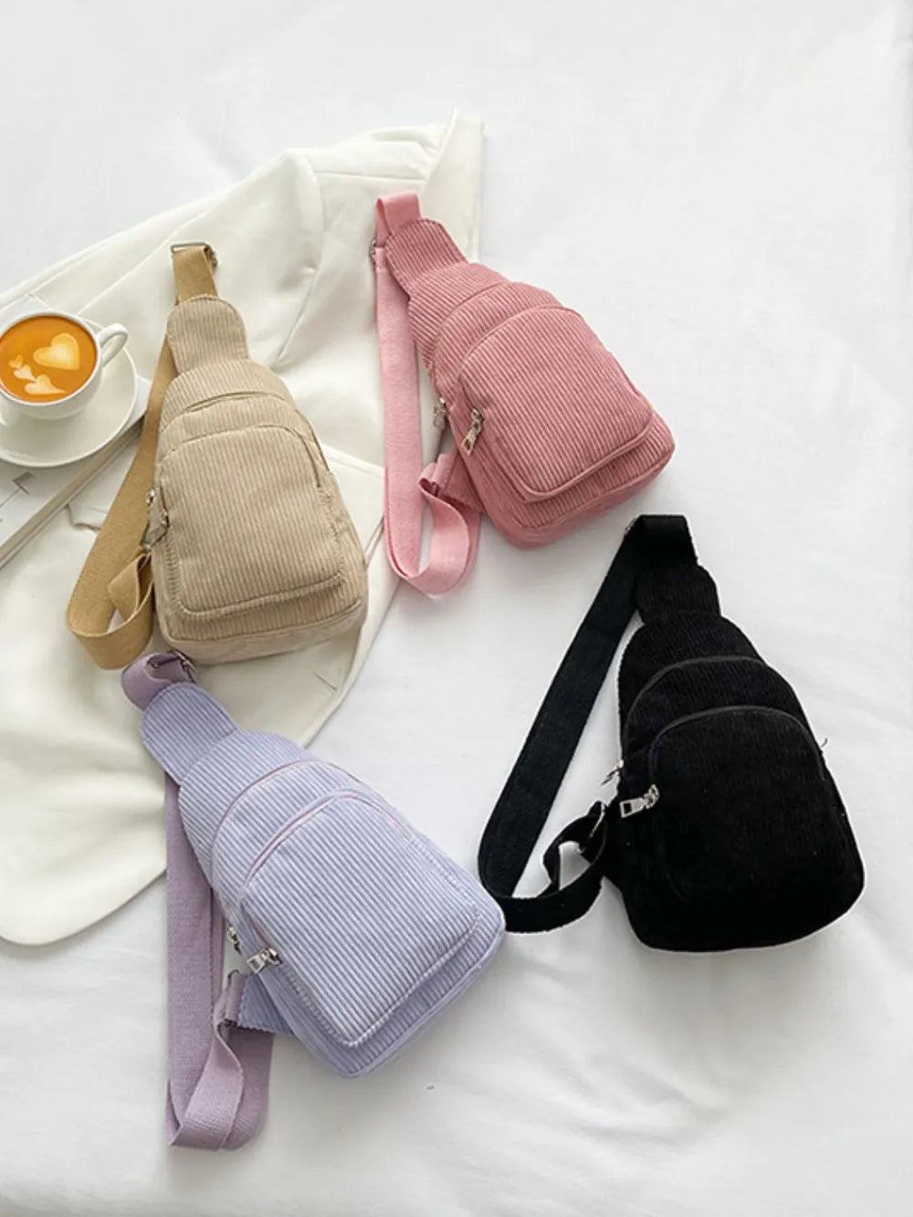 Corduroy Solid Colour Crossbody Bag - Roe Creation