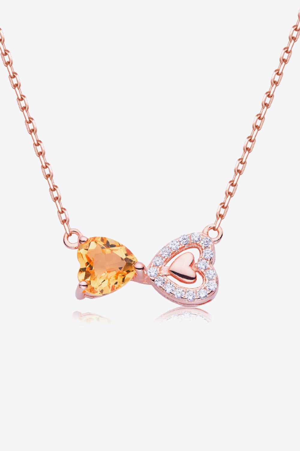 Citrine Heart 925 Sterling Silver Necklace - Roe Creation
