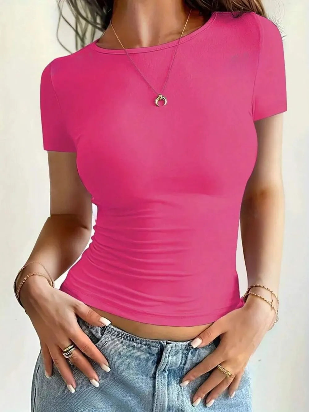 Round Neck Short Sleeve T-Shirt - Roe Creation