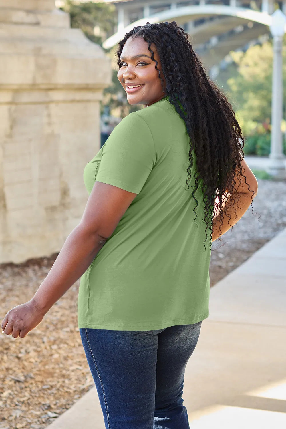 Basic Bae Bamboo Full Size V-Neck Short Sleeve T-Shirt - Roe Creation
