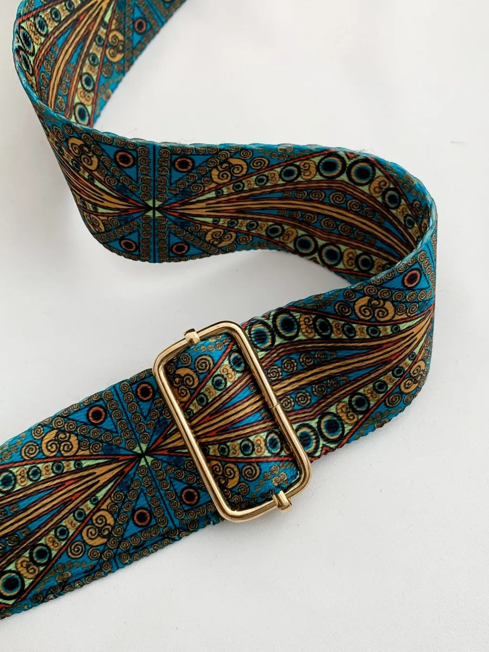 Tassel Cassette Vintage Crossbody Bag with PU Leather and Printed Strap - Roe Creation