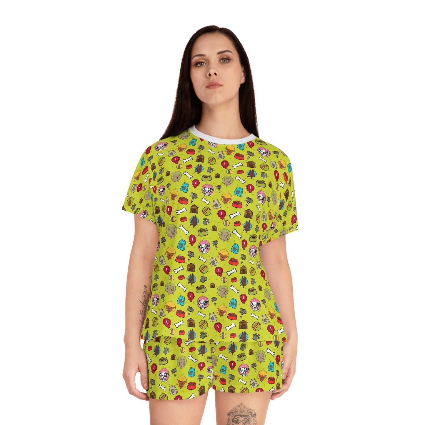 Fun & Colorful Women's Short Pajama Set | Cozy Sleepwear, Gift for Her, Summer - Roe Creation