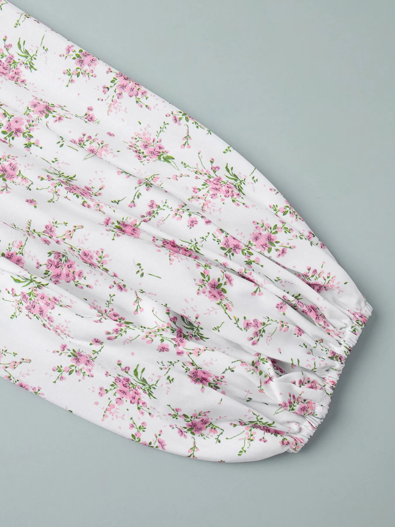 Floral Print Balloon Sleeve Dress - Roe Creation