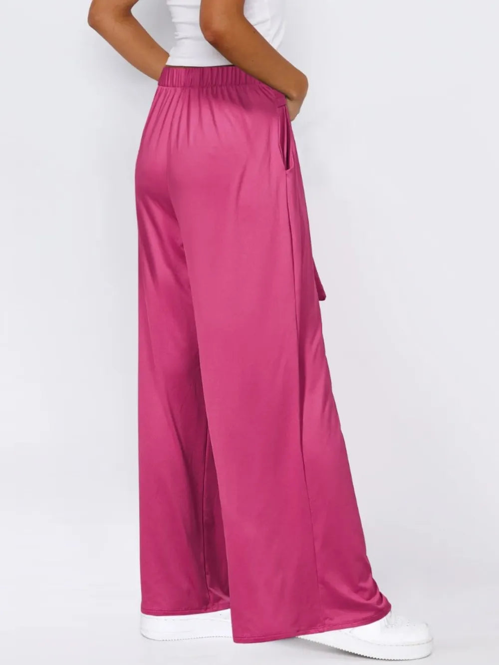 Tied Wide Leg Pants with Pockets - Roe Creation
