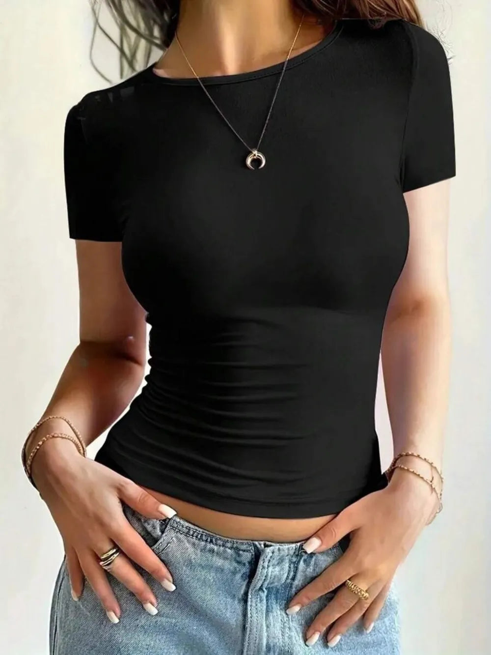 Round Neck Short Sleeve T-Shirt - Roe Creation