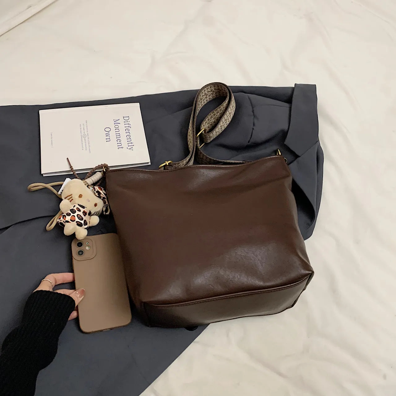 Leather Adjustable Strap Shoulder Bag - Roe Creation