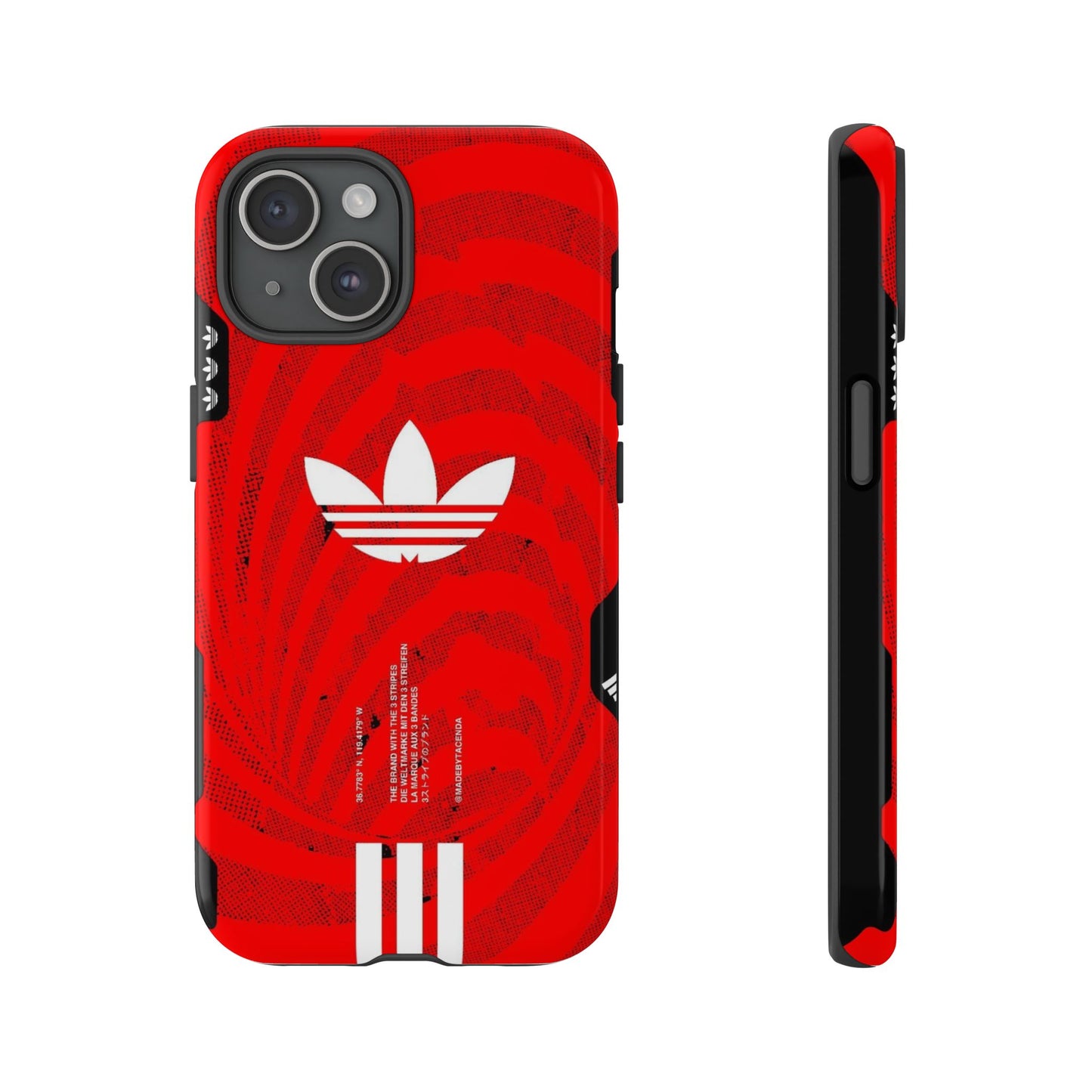 Adidas Tough Phone Case - Red Floral Design, Durable Protection.