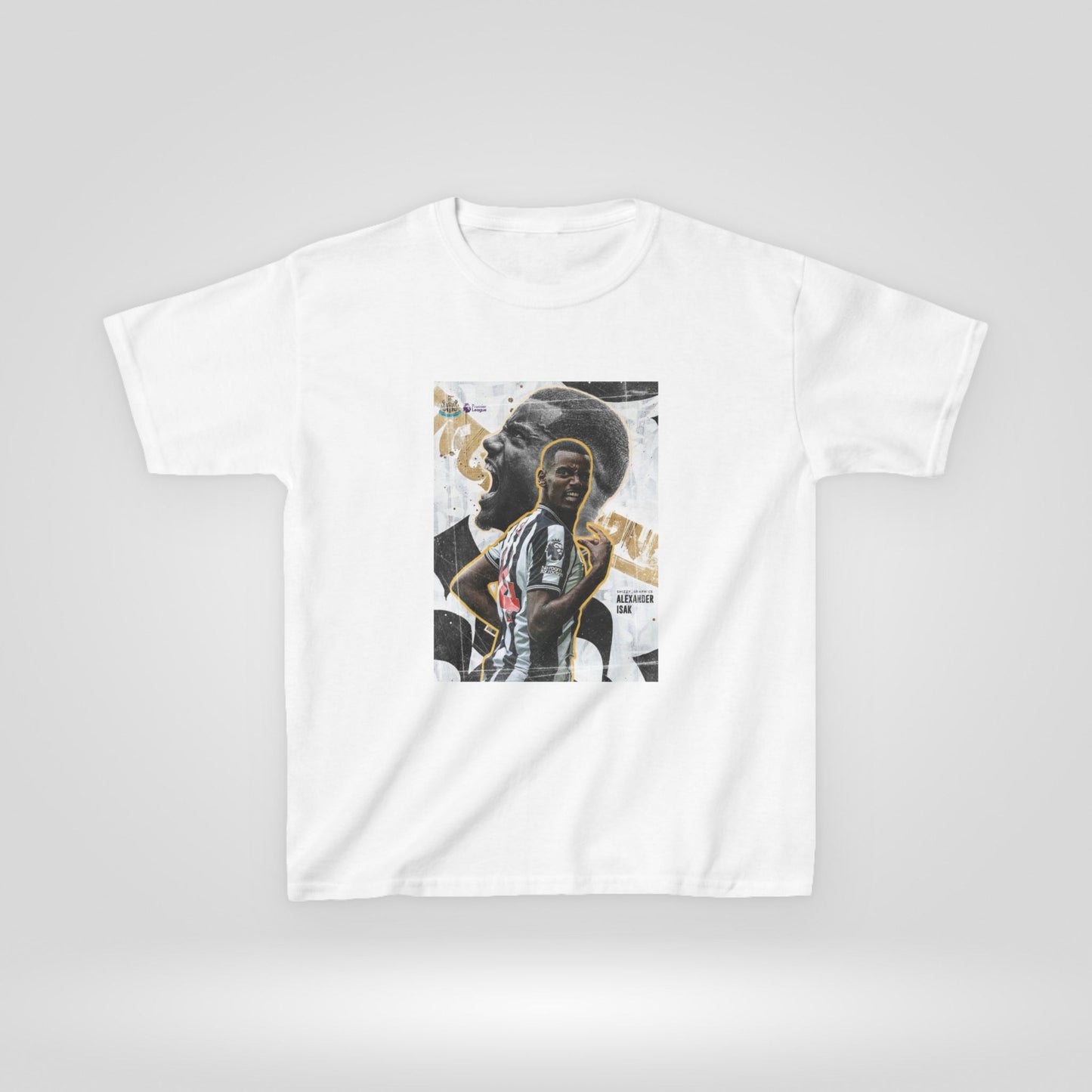 Alexander Isak Kids Heavy Cotton™ Tee - Stylish Graphic Tee for Young Newcastle Fans.