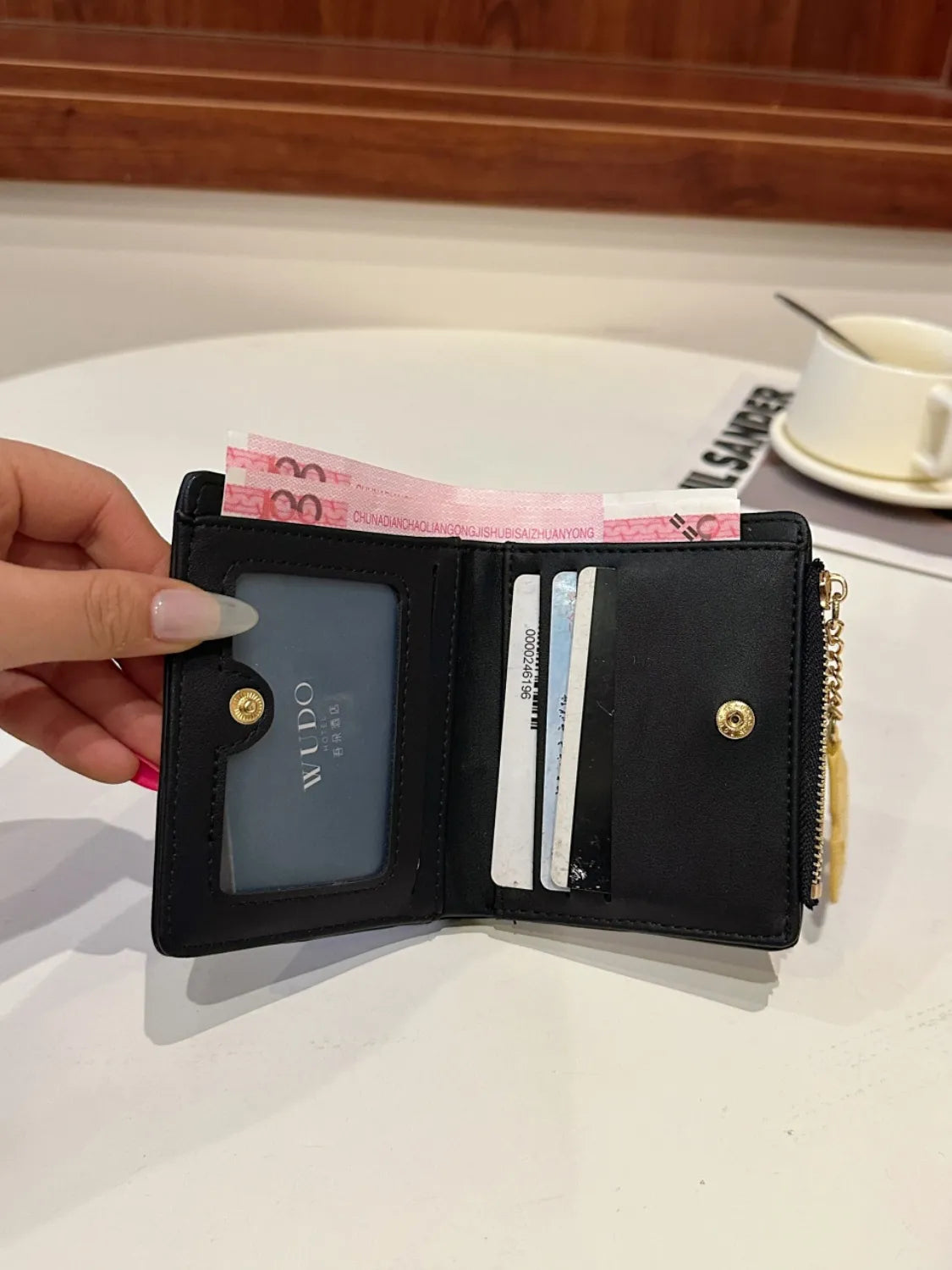 PU Leather Color Block Wallet - Roe Creation