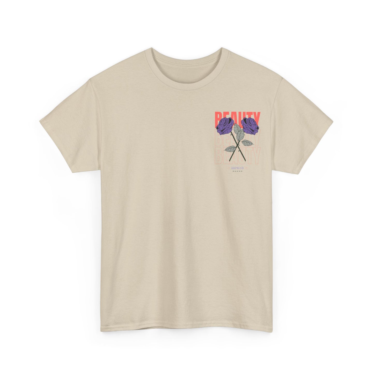 Beautiful Blooms Unisex Heavy Cotton Tee - Flower Graphics, Stylish Shirt, Gift for Her, Trendy Casual Wear, Art Lover Apparel - Roe Creation