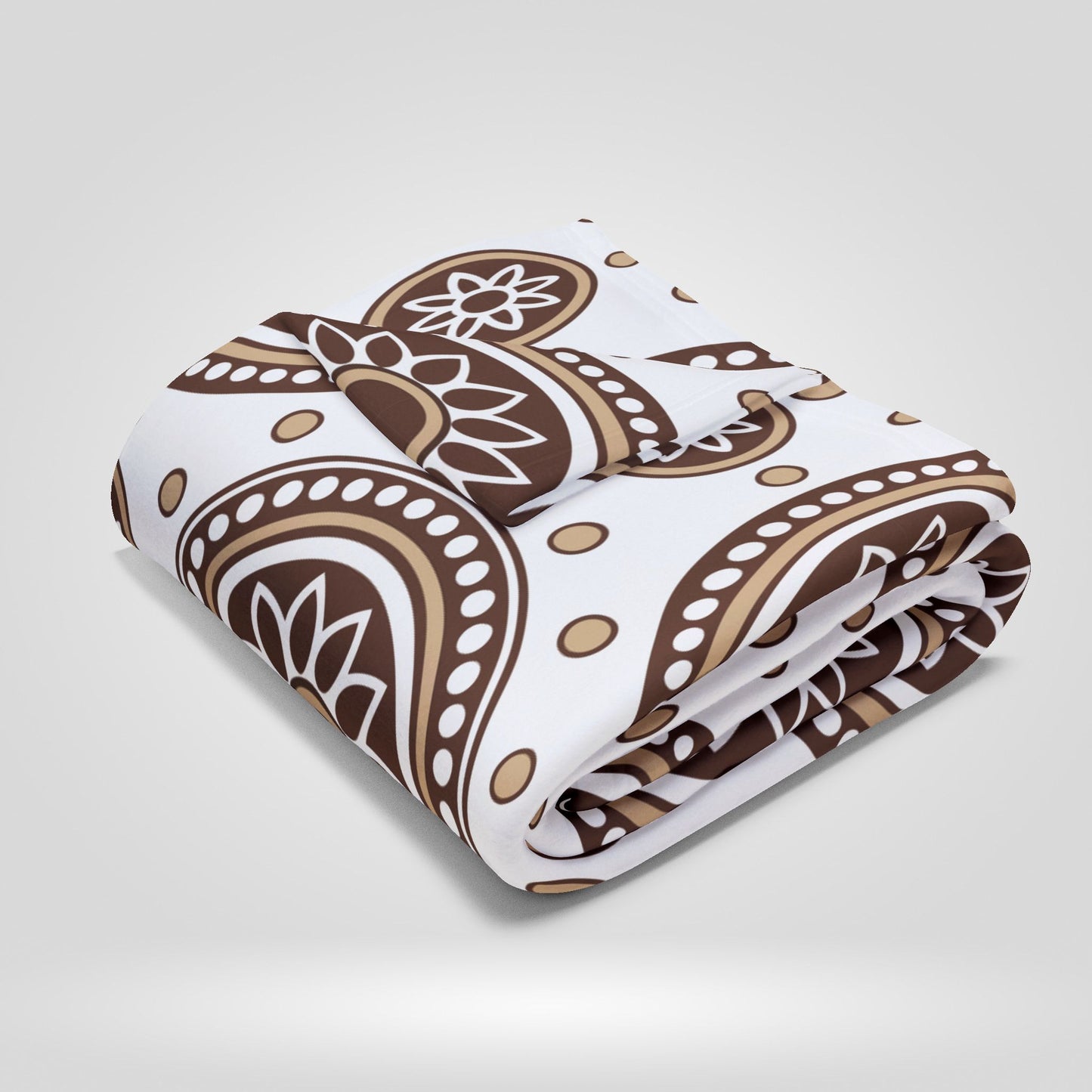Cozy Brown Floral Arctic Fleece Blanket - Perfect for Home Decor and Gifts