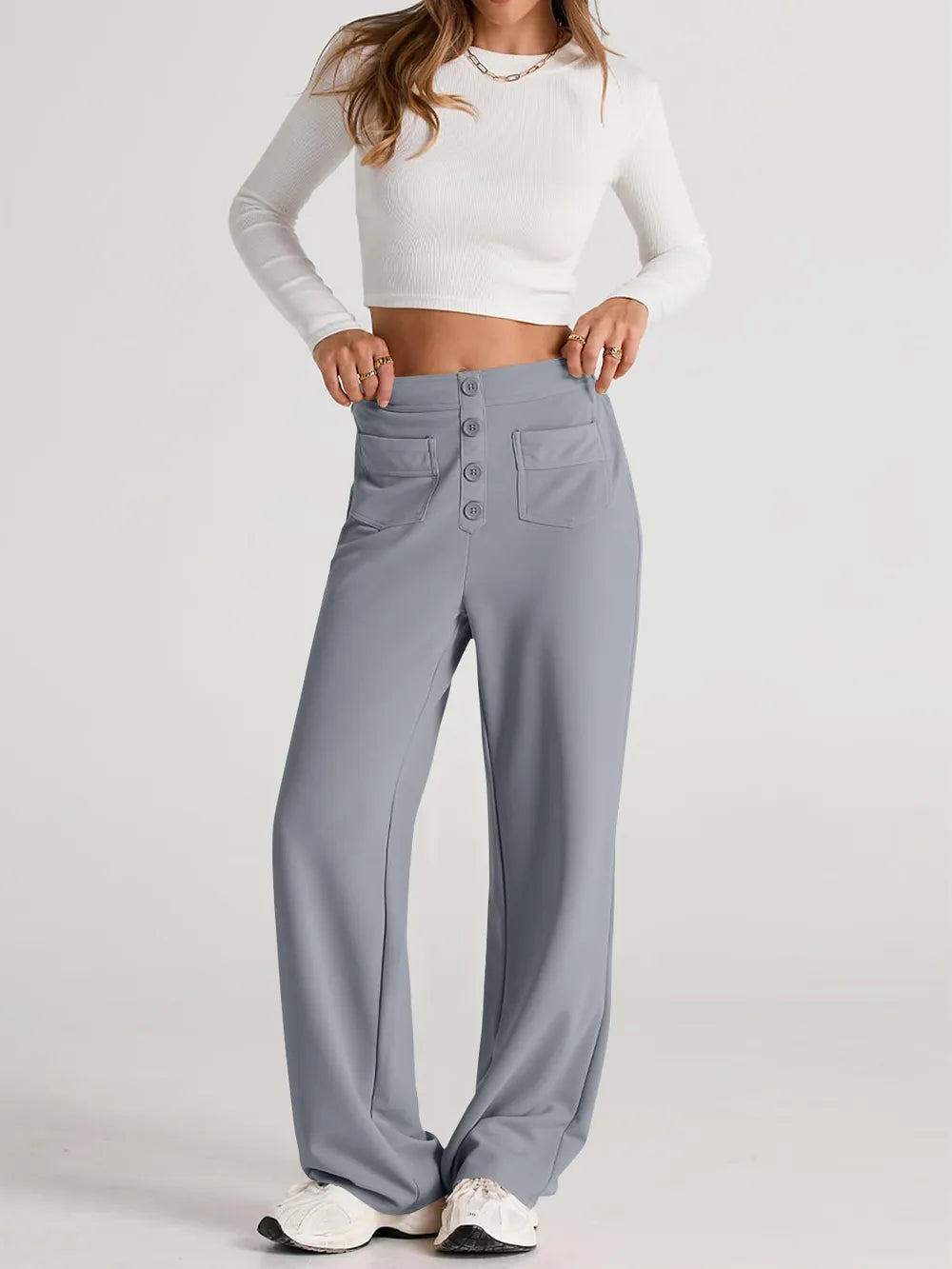 High Waist Wide Leg Pants - Roe Creation