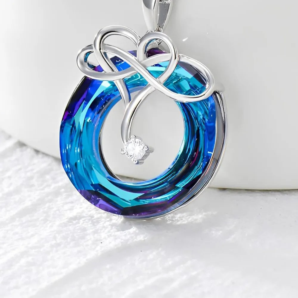 925 Sterling Silver Natural Crystal Pendant Necklace - Roe Creation