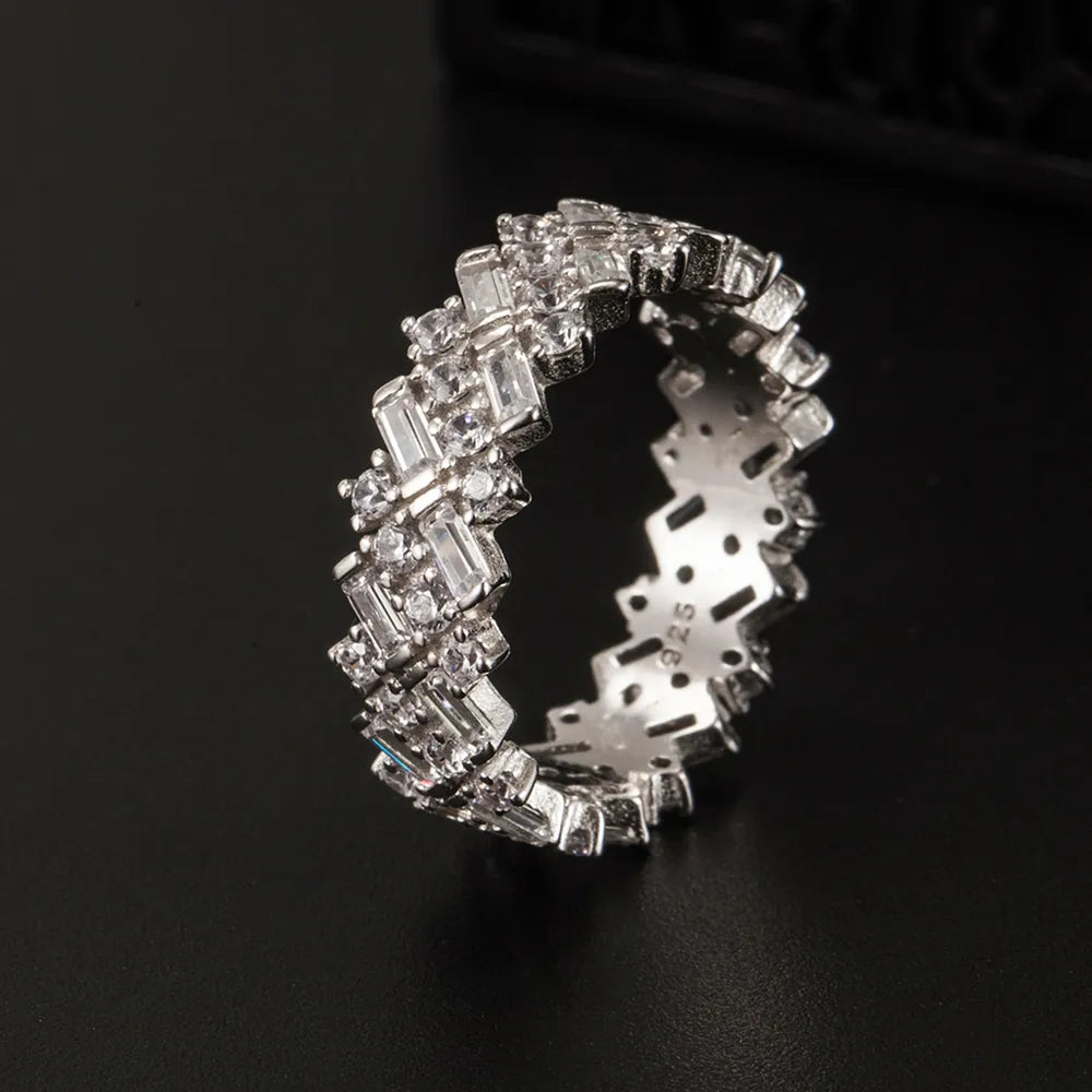 Inlaid Zircon 925 Sterling Silver Ring - Roe Creation