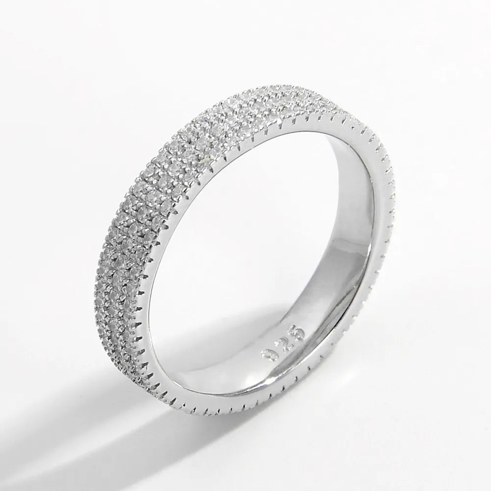 Inlaid Zircon 925 Sterling Silver Ring - Roe Creation