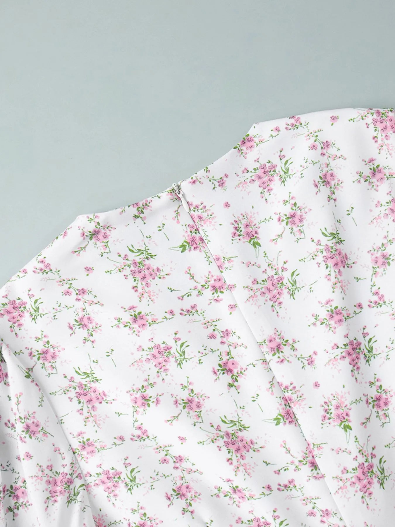 Floral Print Balloon Sleeve Dress - Roe Creation