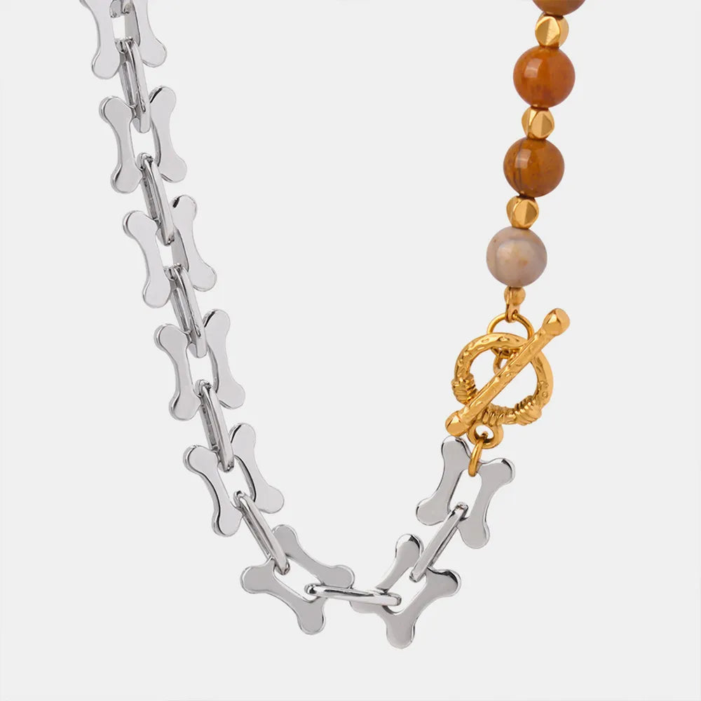 Titanium Steel Egg Yolk Stone Necklace - Roe Creation