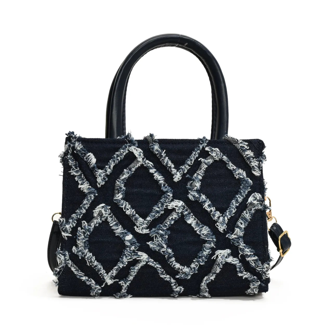 Diamond Pattern Fringe Edge Tote Bag - Roe Creation