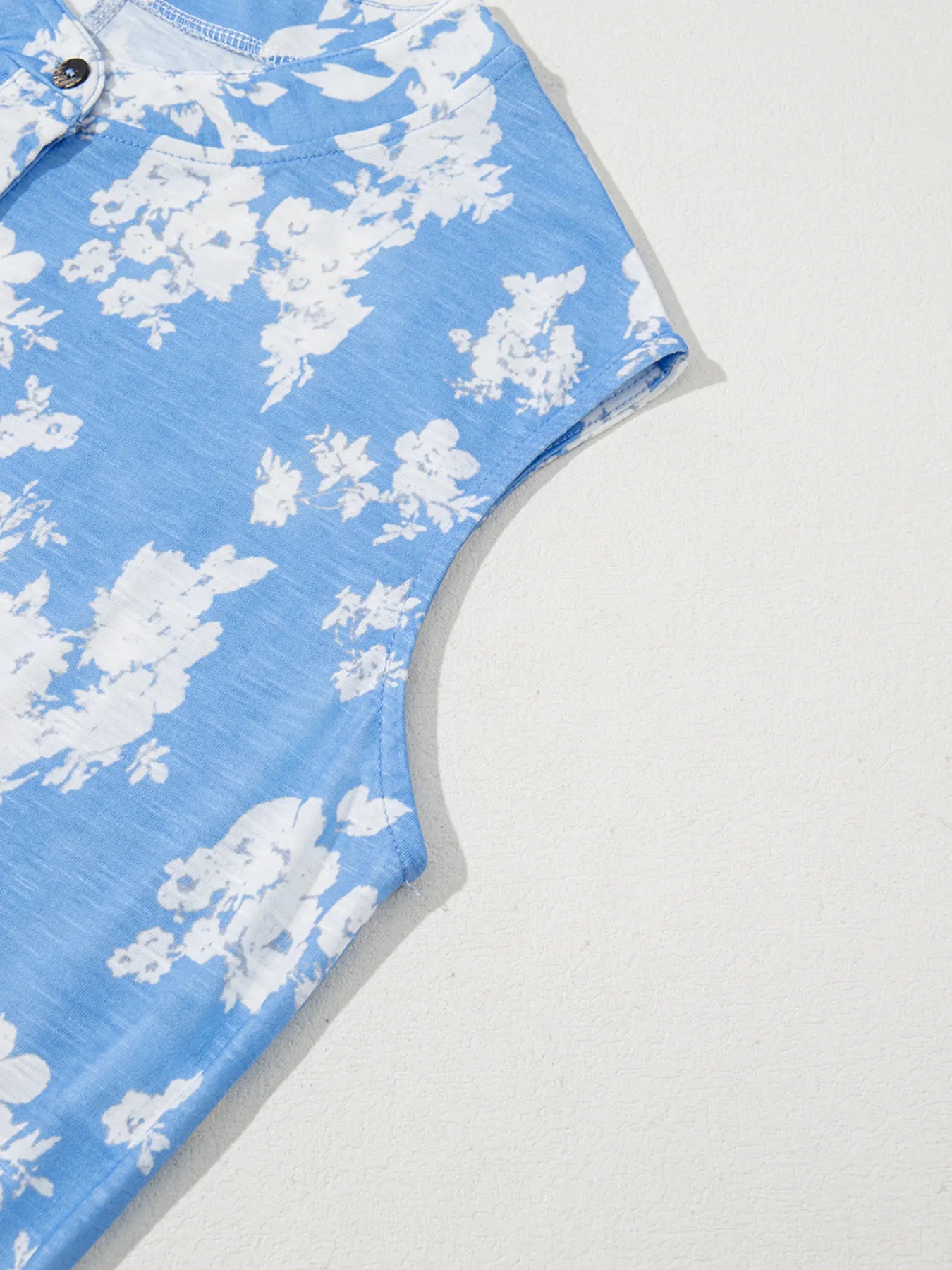 Printed Button-Front Wide Leg Jumpsuit - Roe Creation
