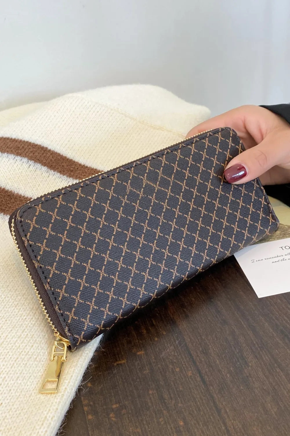PU Leather Plaid Wallet - Roe Creation