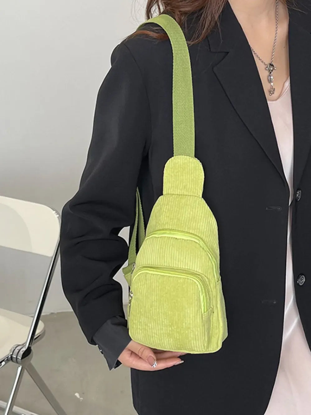 Corduroy Solid Colour Crossbody Bag - Roe Creation