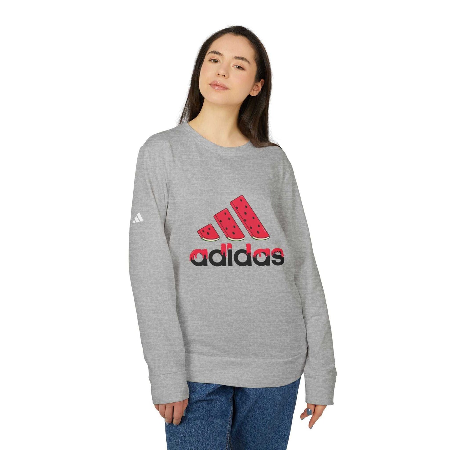 Original Adidas Watermelon Unisex Fleece Sweatshirt | Trendy Casual Wear, Summer Vibes, Gift for Him/Her, Outdoor Style, Sporty Look.